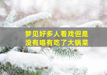 梦见好多人看戏但是没有唱有吃了大锅菜,梦见看戏吃饭