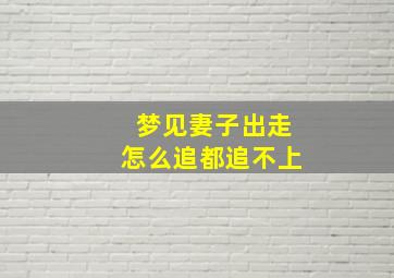 梦见妻子出走怎么追都追不上