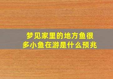 梦见家里的地方鱼很多小鱼在游是什么预兆,梦见家里有很多小鱼在游