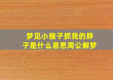 梦见小猴子抓我的脖子是什么意思周公解梦,梦见小猴子往自己身上扑