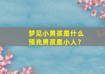 梦见小男孩是什么预兆男孩是小人？