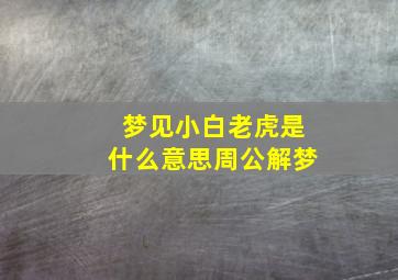 梦见小白老虎是什么意思周公解梦