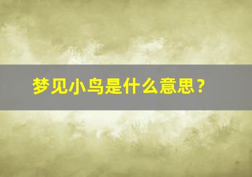 梦见小鸟是什么意思？,梦见小鸟是什么意思周公解梦