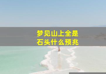 梦见山上全是石头什么预兆,梦见山上石头滚落什么情况