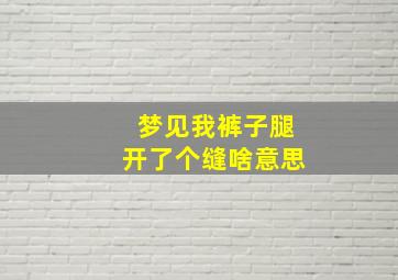 梦见我裤子腿开了个缝啥意思,梦见我裤子腿开了个缝啥意思呀