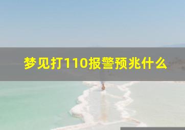 梦见打110报警预兆什么