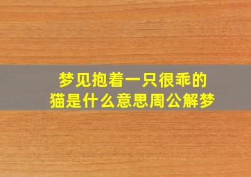 梦见抱着一只很乖的猫是什么意思周公解梦