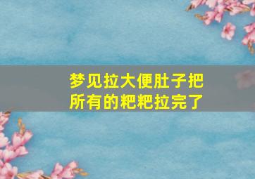 梦见拉大便肚子把所有的粑粑拉完了