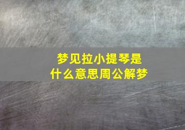 梦见拉小提琴是什么意思周公解梦