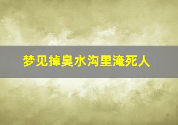 梦见掉臭水沟里淹死人,梦到掉入臭水沟