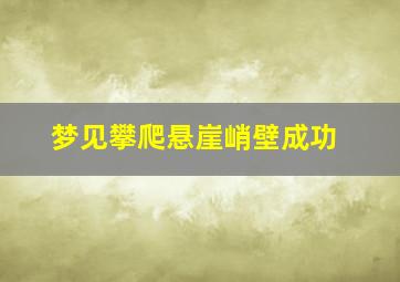 梦见攀爬悬崖峭壁成功,爬不上去了只能下来