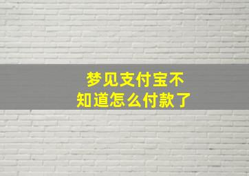 梦见支付宝不知道怎么付款了