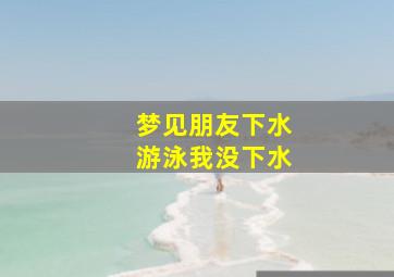 梦见朋友下水游泳我没下水,梦见朋友在水里游泳而本人在看