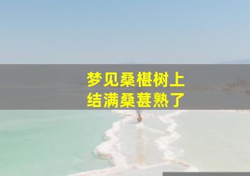 梦见桑椹树上结满桑葚熟了