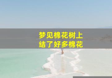 梦见棉花树上结了好多棉花,梦见树上结棉花是怎么回事呢?