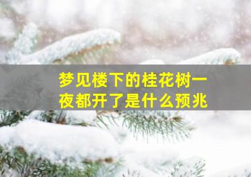 梦见楼下的桂花树一夜都开了是什么预兆,梦见屋里有棵桂花树