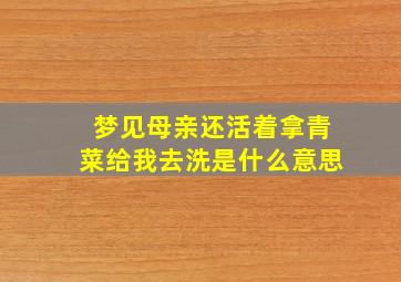 梦见母亲还活着拿青菜给我去洗是什么意思,梦到母亲洗菜