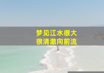 梦见江水很大很清澈向前流,梦见江水很大很清澈向前流过