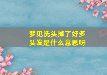 梦见洗头掉了好多头发是什么意思呀,梦见洗头掉了好多头发是什么意思呀女