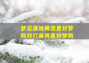 梦见满地稀泥是好梦吗对打麻将是好梦吗,梦见满地泥浆泥水是什么意思