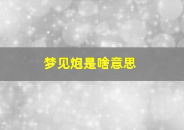 梦见炮是啥意思,梦见炮弹什么意思