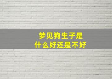 梦见狗生子是什么好还是不好,梦到狗生孩子是什么意思