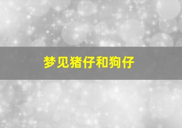 梦见猪仔和狗仔,梦见猪仔和狗仔啥意思