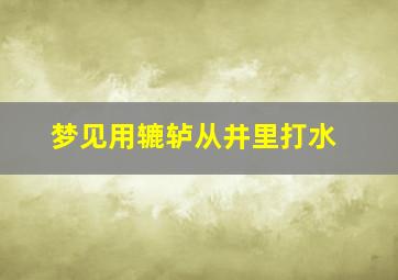 梦见用辘轳从井里打水