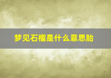 梦见石榴是什么意思胎,梦见石榴预示怀孕了吗