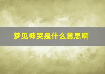 梦见神哭是什么意思啊,梦见神仙哭是什么意思啊