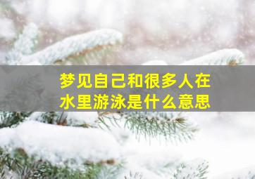 梦见自己和很多人在水里游泳是什么意思,梦见自己和很多人一起游泳意味着什么