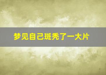 梦见自己斑秃了一大片,梦见斑秃长出头发