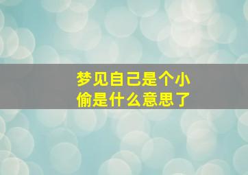 梦见自己是个小偷是什么意思了,梦到自己是一个小偷