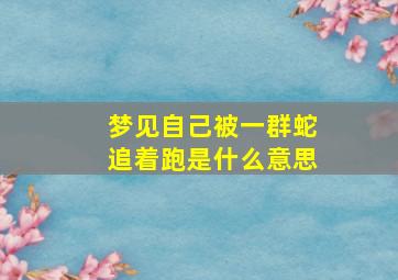 梦见自己被一群蛇追着跑是什么意思