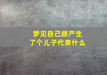 梦见自己顺产生了个儿子代表什么