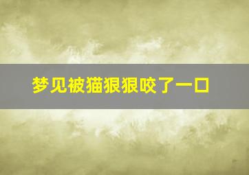 梦见被猫狠狠咬了一口,梦见被猫狠狠的咬住手出血了