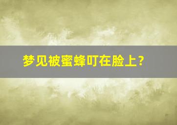 梦见被蜜蜂叮在脸上？,梦见被蜜蜂在脸上蛰了很多包