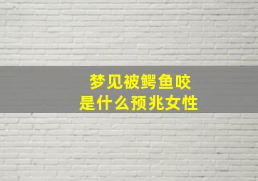 梦见被鳄鱼咬是什么预兆女性