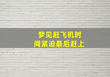 梦见赶飞机时间紧迫最后赶上