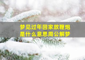 梦见过年回家放鞭炮是什么意思周公解梦,梦见过年放鞭炮是什么征兆