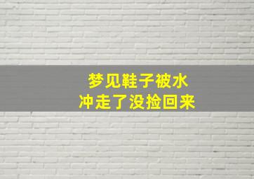 梦见鞋子被水冲走了没捡回来,梦见自己的鞋子被水冲走一只找不到了