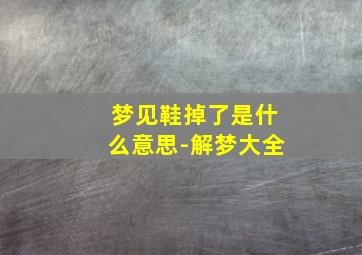 梦见鞋掉了是什么意思-解梦大全