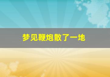 梦见鞭炮散了一地,梦见鞭炮中断有何预兆