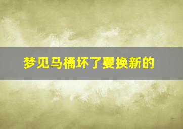 梦见马桶坏了要换新的