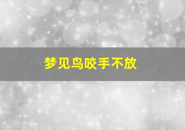 梦见鸟咬手不放,梦见鸟咬手不放什么意思