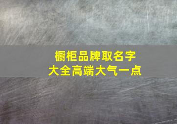 橱柜品牌取名字大全高端大气一点,好听的橱柜系列名字