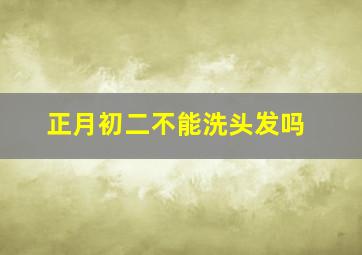 正月初二不能洗头发吗,正月初二能不能洗头发