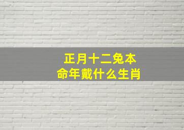 正月十二兔本命年戴什么生肖