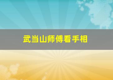 武当山师傅看手相,武当山师傅看手相好吗