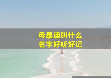 母泰迪叫什么名字好听好记,母泰迪叫什么名字好呢?